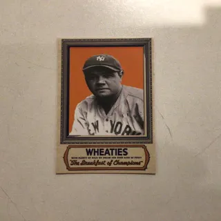 Photo of Babe Ruth “Wheaties” Advertising baseball card , vintage