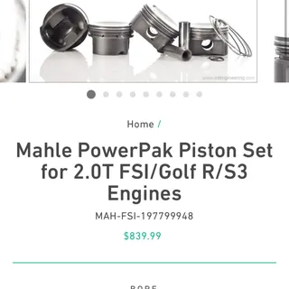 Photo of 2.0t fsi 82.5 mm pistons with rings