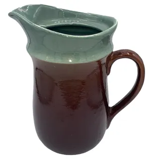 Photo of Vintage 1940s RED WING Pottery OOMPH 9" Brown/Green Water Pitcher