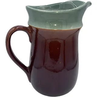 Photo of Vintage 1940s RED WING Pottery OOMPH 9" Brown/Green Water Pitcher