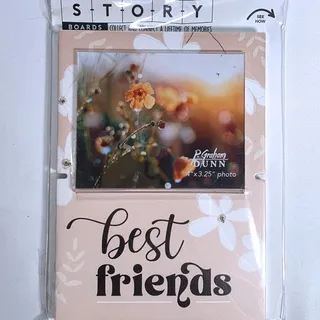 Photo of "Best Friends" Story Board Linkable Stand-Up Photo Frame Beige/Floral New