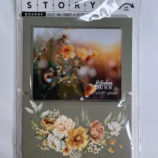 Photo of Photo Frame Story Board Linkable Stand-Up Photo Frame Sage Green/Floral New