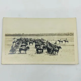 Photo of Early 1900s RPPC WWI US Military Soldiers Calvary Artillery Formation PA9