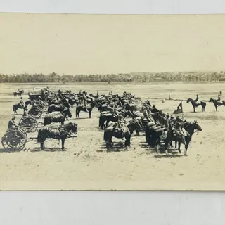 Photo of Early 1900s RPPC WWI US Military Soldiers Calvary Artillery Formation PA9