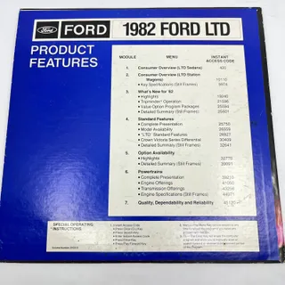 Photo of 1982 Ford Promo Laserdisc Laser Disc 82 Ford LTD Product Features Preview TA3