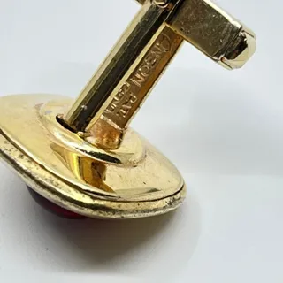 Photo of Vintage Anson Gold and Red Ruby Tone Cufflinks Cuff Links SC3