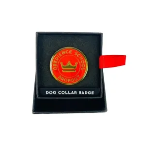 Photo of "Obedience School Dropout" 1.25" Dog Collar Badge New Pets Easy Tiger