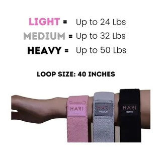 Photo of Hari Living Set of 3 Fabric Resistance Body Bands - Long Stretchy Resistance Ban