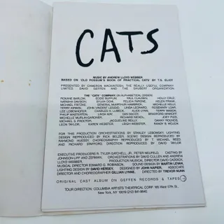 Photo of 1989 CATS The Musical Souvenir Program Playbill Hershey Theater Pennsylvania BA2