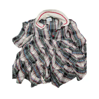 Photo of Her Majesty Toddler Girls Sz 3T Circle Formal Dress Black Red Plaid Collared