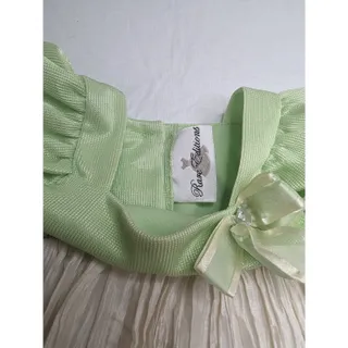 Photo of Vintage 1990s Rare Editions Baby Girls Sz 18M Dress Legging Set Green Ivory