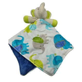 Photo of Blankets & Beyond green blue white Elephant baby security blanket Nunu