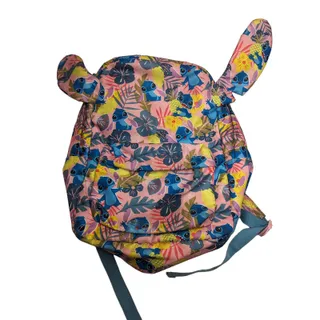 Photo of Rare Discontinued Disney Store Lilo and Stitch Backpack w/ Ears Pink Blue Floral