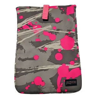 Photo of JanSport Computer Case Sleeve Padded Pink gray Splatter Design 11x15 10in