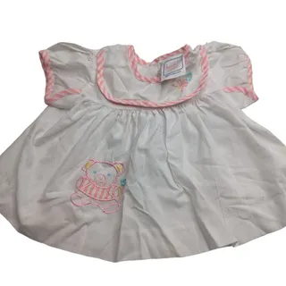 Photo of Vintage Elizabeth Jane Nottingham Sz 3M Baby Dress Pink White Embroidered