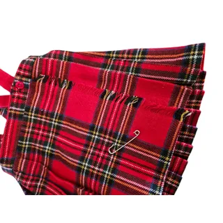 Photo of Kini Danish Design Toddler Girls Sz 3T Red Plaid Wool Blend Kilt Dress