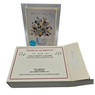 Photo of Vintage Musical Moments Music Box Picture Frame Flower Vase "Feelings"