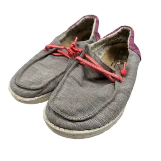 Photo of Hey Dude Girls Sz 1-2 Slip On Boat Shoes Wendy Gray and Pink