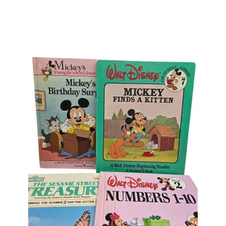 Photo of Lot of 4 Vintage Walt Disney Mickey Mouse Picture Books Hardcover