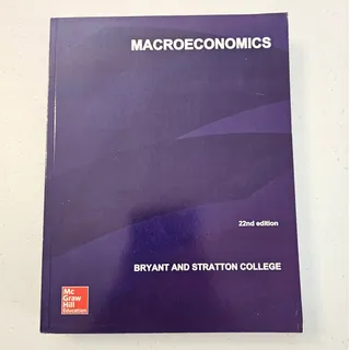 Photo of McGraw Hill Macroeconomics 22nd Edition Textbook Bryant & Stratton Colleges