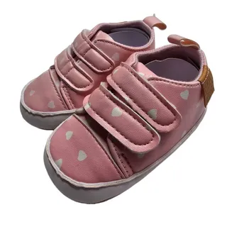 Photo of Baby Girls Sz 1 (0-6M) Tennis Shoes Pink and White Hearts NEW
