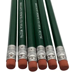 Photo of Vintage Lot of 6 Wallace Pencil Co. USA No. 2 2/4 Unused Wooden Pencils NOS