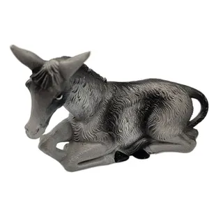 Photo of Vintage 1960s Resin Christmas Nativity Figure Laying Donkey Animal Fontanini