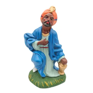 Photo of Vtg 1960s Paper Mache Christmas Nativity Figure Keeling Wise Man Fontanini