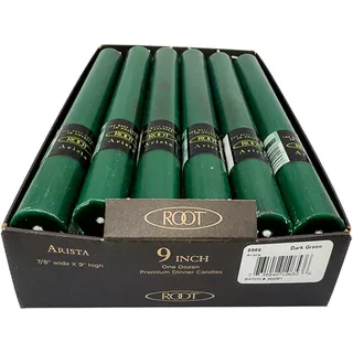 Photo of Root Candles Unscented Arista 9" Beeswax Dinner Candles Dark Green 12-Count New
