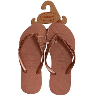 Photo of 13c/1Y Havaianas Girls Youth Crocus Rose Pink Glitter Flip Flop Sandals