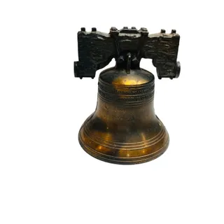 Photo of Bronze Metal Diecast Liberty Bell Souvenir Philadelphia PA 2.5"h