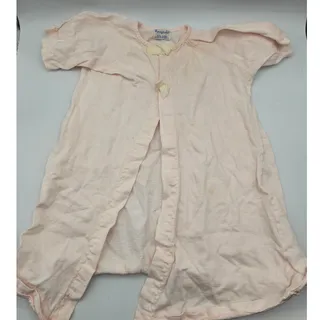 Photo of Vintage 1940s Honeysuckle Baby Girls Sz 12M Short Sleeve Pajama Nightgown Pink