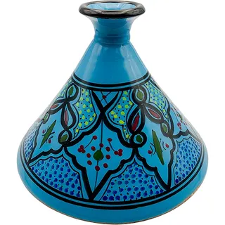 Photo of Moroccan Tagine Handmade Hand-Painted Blue Ceramic Glazed Cookware Lid Only