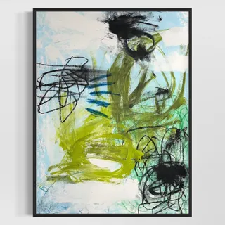 Photo of Original Mixed Media Abstract Modern Art Painting 24x36 "Tariff" Signed
