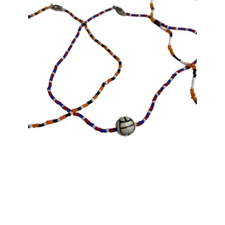 Photo of Lot of 3 Seed Bead Necklaces 14-19" Barrel Clasp Soccer Red White Blue