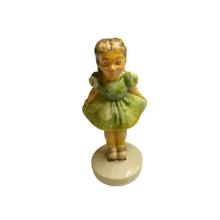 Photo of 1978 Sebastian Miniatures Numbered Figurine Sidewalk Days Girl Skates 3.5"