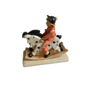 Photo of Sebastian Miniatures Figurine Ride to the Hounds Signed 4 Inch Boy Rocking Horse