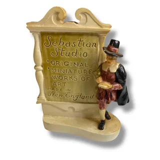 Photo of Sebastian Miniatures Studio Figurine with Plaque Sign 4.75"