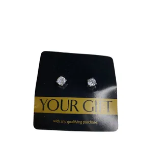 Photo of Cubic Zirconia Silvertone Pierced  Post Earrings 7mm New
