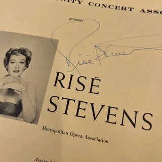Photo of 1962 Bravo Music Magazine Signed Risë Stevens Program Centerfold & Photo TH7
