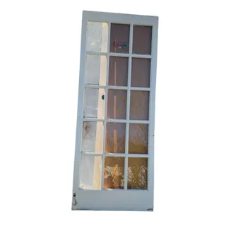 Photo of Vintage Interior Door 15 Glass Panes White Door 31.75" x 79.5"