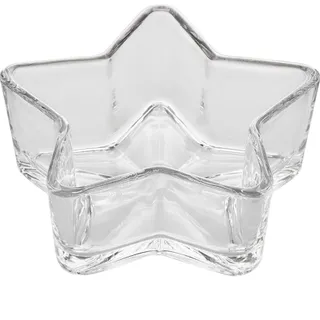 Photo of Libbey 6" Star-Shaped Clear Heavy Glass Dish Snack Trinket Bowl Decor NEW