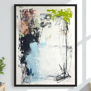 Photo of Original Mixed Media Abstract Modern Art Painting 24x36 "Tariff" Signed