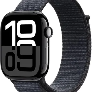 Photo of Apple Watch Series 10 [GPS, 46mm] - Jet Black Aluminum Case with Ink Sport Loop (Renewed)