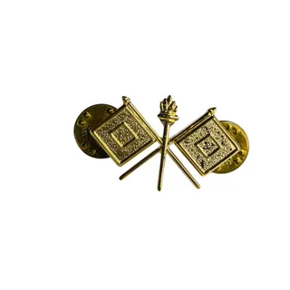 Photo of WW2 US Army Signals Collar Goldtone Pin Backed 1.25"