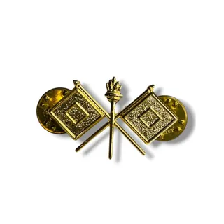 Photo of WW2 US Army Signals Collar Goldtone Pin Backed 1.25"