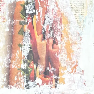 Photo of Original Mixed Media Abstract Modern Art Painting 24x36 "Tariff" Signed