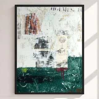 Photo of Original Mixed Media Abstract Modern Art Painting 24x36 "Tariff" Signed