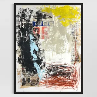 Photo of Original Mixed Media Abstract Modern Art Painting 24x36 "Tariff" Signed