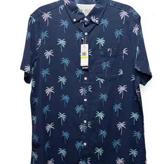 Photo of Original Penguin Men's Short-Sleeve Button-Up Shirt - All-Over Palm Print